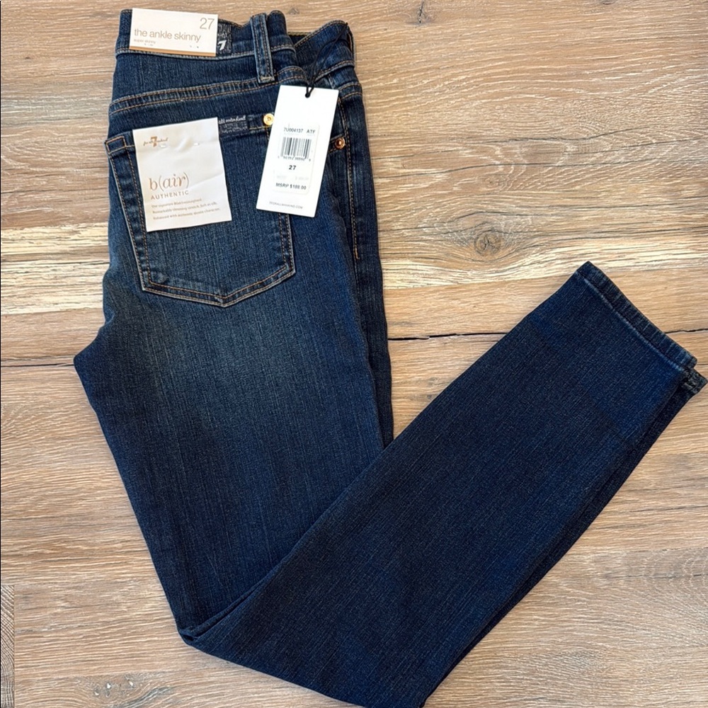 7 For All Mankind Indigo Skinny Jeans with Tapered Leg